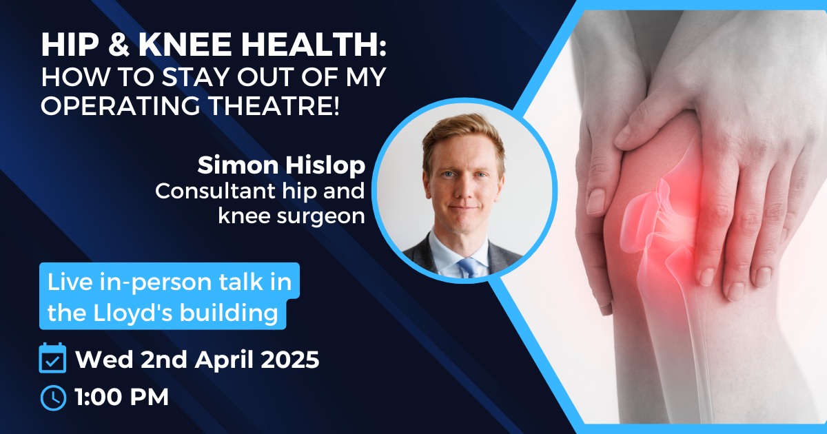 In-person talk - Keeping Your Hips and Knees in Top Shape by Simon Hislop