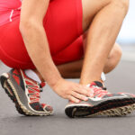 Runner with a sprained or twisted ankle